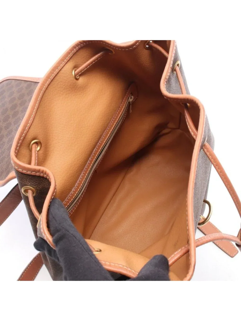 Celine Backpack Macadam Brown Dark Leather